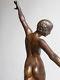 Ancienne Sculpture Statue Bronze Art Deco Nu Feminin Danseuse- F. Ouillon Carrere