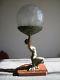 Ancienne Lampe Art Deco Sculpture Femme Paris Vintage Statue Lamp Dancer Woman