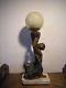 Ancienne Lampe Sculpture Femme Art Deco Sega Statuette Antique Woman Statue Lamp