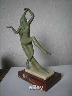 Ancienne sculpture art deco 1930 statuette femme en regule antique statue woman