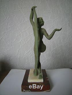 Ancienne sculpture art deco 1930 statuette femme en regule antique statue woman