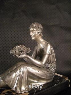 Ancienne sculpture art deco D. H CHIPARUS 1930 femme antique statue woman figural
