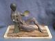 Ancienne Sculpture Art Deco Femme Danseuse Nue Antique Statue Woman Nude Figural
