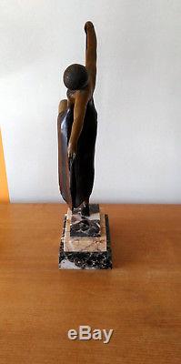 Ancienne sculpture art deco statue Danseuse 1930 Vintage Dancer figural FRANCE