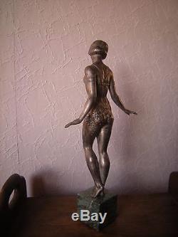 Ancienne sculpture art deco statue femme danseuse orientale antique woman dancer