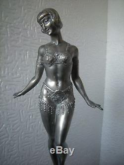Ancienne sculpture art deco statue femme danseuse orientale antique woman dancer