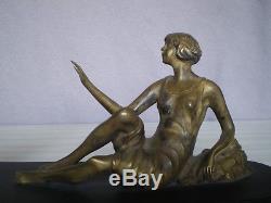 Ancienne sculpture en bronze art deco 1930 statue femme antique woman figurine