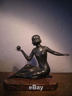 Ancienne sculpture statue art deco femme danseuse woman figural dancer antique