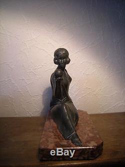 Ancienne sculpture statue art deco femme danseuse woman figural dancer antique