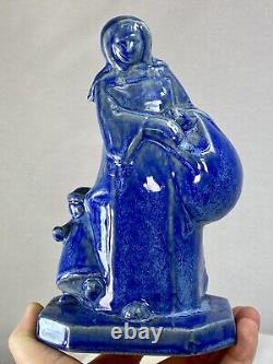 Annie Mouroux Rare Sculpture Art Deco Ceramique Bretonne Signee Quimper Sèvres