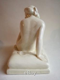 Ar Philippe Statue Sculpture Femme Art Déco Céramique Craquelé Faïence Montereau