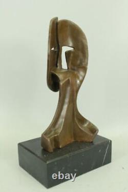 Art Déco Art Moderne Visages Par Picasso Bronze Sculpture Marbre Base Affaire