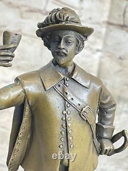 Art Déco Beau Bronze Sculpture De Un Mâle Fencer Fonte Figurine Art Nr