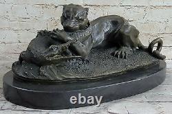 Art Déco Bronze Crocodile Par / Barye 1820 French Artisan Sculpture Statue