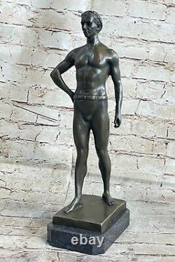 Art Déco Chair Caesar le Grand Romain Bronze Sculpture Marbre Figurine Maison