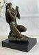 Art Déco Chair Indien Déesse Par Italien Artiste Aldo Vitaleh Bronze Sculpture