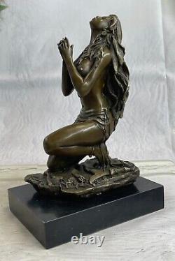 Art Déco Chair Indien Déesse Par Italien Artiste Aldo Vitaleh Bronze Sculpture