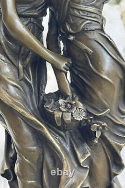 Art Déco Fait Famille Sisters En Jardin Musée Qualité Bronze Sculpture