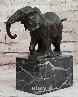 Art Déco Faune Éléphant Par Milo Bronze Fonte Sculpture Statue Figurine