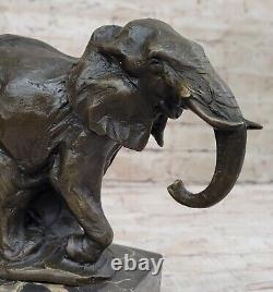 Art Déco Faune Éléphant Par Milo Bronze Fonte Sculpture Statue Figurine