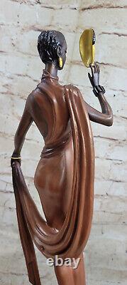 Art Déco Femme Statue Femelle Danseuse Sculpture Revue Bronze Figurine Solde