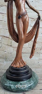 Art Déco Femme Statue Femelle Danseuse Sculpture Revue Bronze Figurine Solde