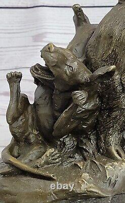 Art Déco Ferme Décor Happy Cochon Sanglier Sauvage Chien Bronze Marbre Figurine