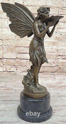 Art Déco Fonte Fairy Ange Musée Qualité Bronze Sculpture Statue Figurine