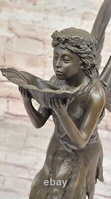 Art Déco Fonte Fairy Ange Musée Qualité Bronze Sculpture Statue Figurine