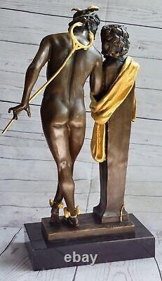 Art Déco Gild Bronze Sculpture Fonte Flying Mercury Classique Ouvre Affaire