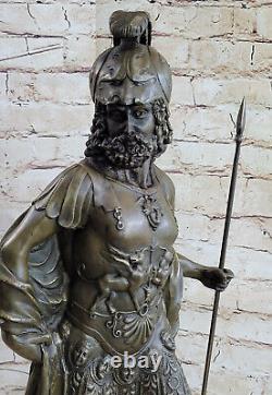 Art Déco Grand Odysseus Romain Guerrier Bronze Sculpture Statue Figurine