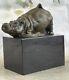 Art Déco Hipo Hippopotame Fonte Collectionneur Édition Bronze Sculpture Statue