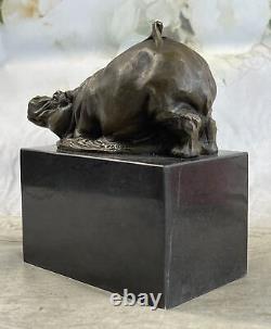 Art Déco Hipo Hippopotame Fonte Collectionneur Édition Bronze Sculpture Statue