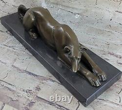 Art Déco Lévrier Chien Bronze Sculpture Musée Qualité Figurine Solde