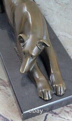 Art Déco Lévrier Chien Bronze Sculpture Musée Qualité Figurine Solde
