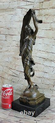 Art Déco / Nouveau Érotique Danseuse Véritable Bronze Sculpture Domestique