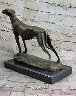 Art Déco Par Français Artisanfermiet Lévrier Famille Chien Bronze Figurine