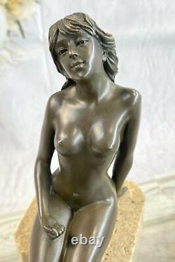 Art Déco Sculpture Nu Femme Fille Érotique Femelle Corps Bronze Statue Solde