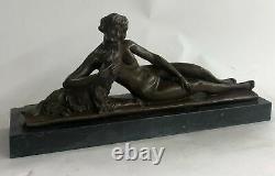Art Déco Signée L. Bruns France 1920/30 Bronze Sculpture Fonte Figurine
