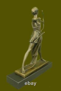 Art Déco Signée Le Faguays Diana Nemorensis &artemis Bronze Sculpture Décor Sale