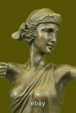 Art Déco Signée Le Faguays Diana Nemorensis &artemis Bronze Sculpture Décor Sale