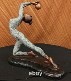 Art Déco Spécial Signé Et Numérotée Original Collett Gymnaste Bronze Cadeau