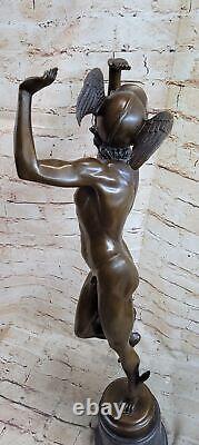 Art Déco Spéciale Patine Flying Mercury Bronze Sculpture Statue Solde
