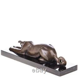 Art Deco bronze figure of a lying greyhound