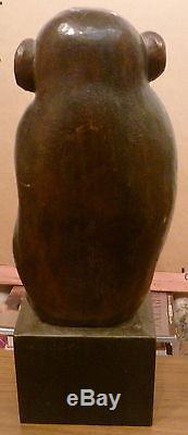 Art Deco wooden chimpanzee sculpture signed J W Sykes 1933