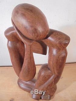 Art déco 1930 Sculpture Bois Moderniste Anthropomorphe DLG Moore Matisse Noll