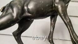 Art déco sculpture statue cerf élan style Louis Albert Carvin sur marbre