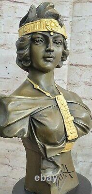Artésiennes Bronze Sculpture Art Figurine Maiden Buste Par Frenc Maison Déco