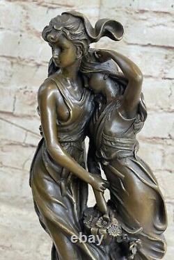 Auguste Moreau Mère Love Bronze Sculpture Art Déco Marbre Figurine Base