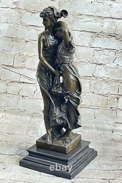 Auguste Moreau Mère `S Jour Cadeau Bronze Sculpture Art Déco Marbre Base